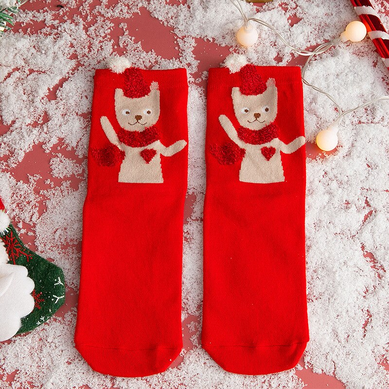 Kerstsokken dier cartoon vrouw schattig kerstman kerstboom sokken kawaii voor thuis ornament jaar kerst kind: 19