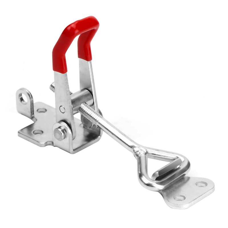 2PCS Metal Rubber Adjustable Latch Catch Toggle Clamp Furniture Hardware Cabinet Boxes Lever Handle Lock Hasp for Sliding Door