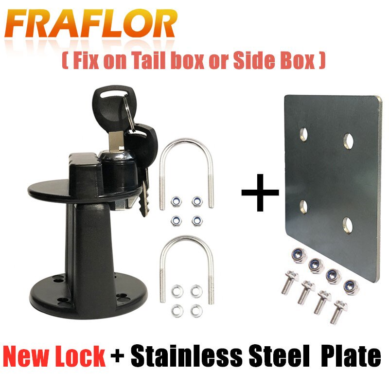 Sujetador de bloqueo de soporte negro para tanque de combustible de 3L/5L, soporte de latas de gasolina para tanques de aceite de repuesto de motocicleta, 2 unids/lote: Key Bracket n plate