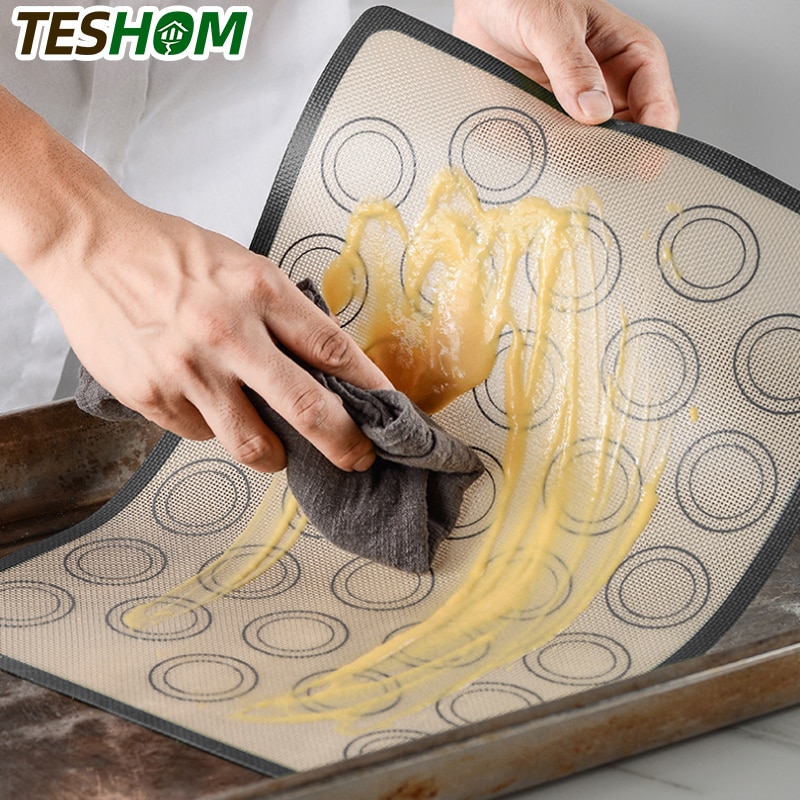 Silicone Macaron Baking Mat - for Bake Pans - Macaroon/Pastry/Cookie Making - Grade Nonstick