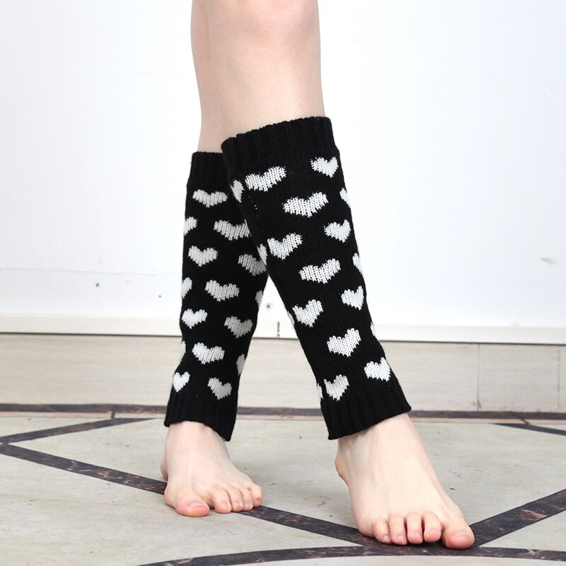 Japanese Lolita Sweet Heart Girls Leg Warmer Knit Socks Wool Ball Knitted Foot Cover Cosplay Women Heap Heap Socks