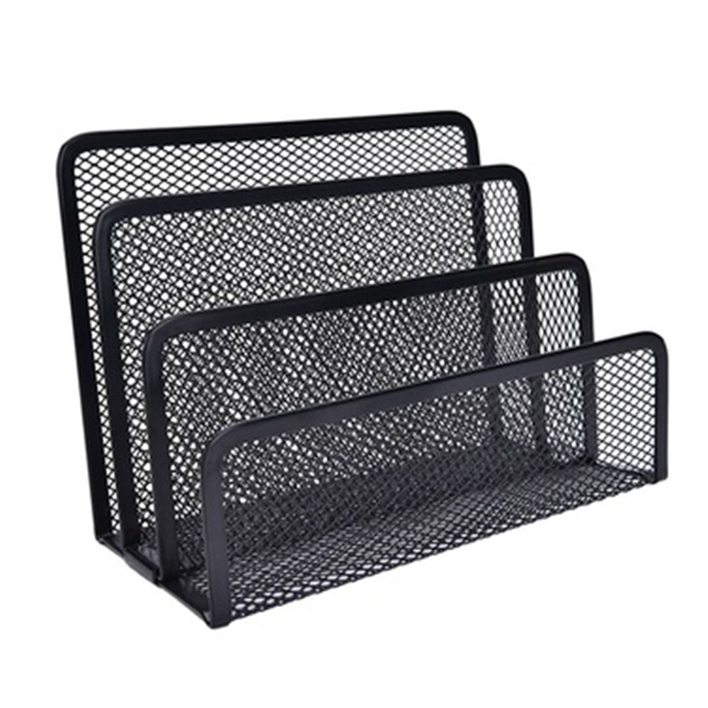 Black Mesh Brief Papier Bestand Opbergrek Houder Lade Organisator Desktop Kantoor P15