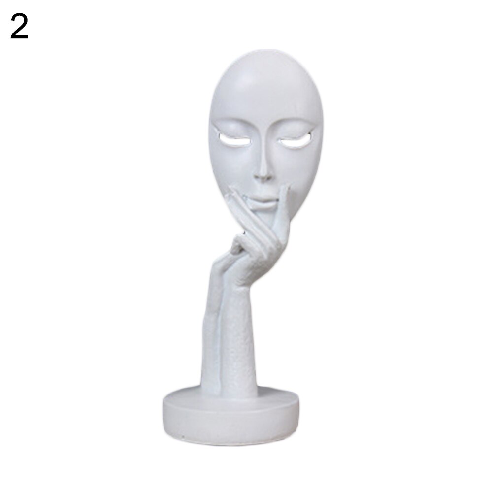 Abstrait visage humain modèle Statue résine Statues pour la décoration Sculptures Art artisanat bureau Sculpture bureau décor à la maison: White S