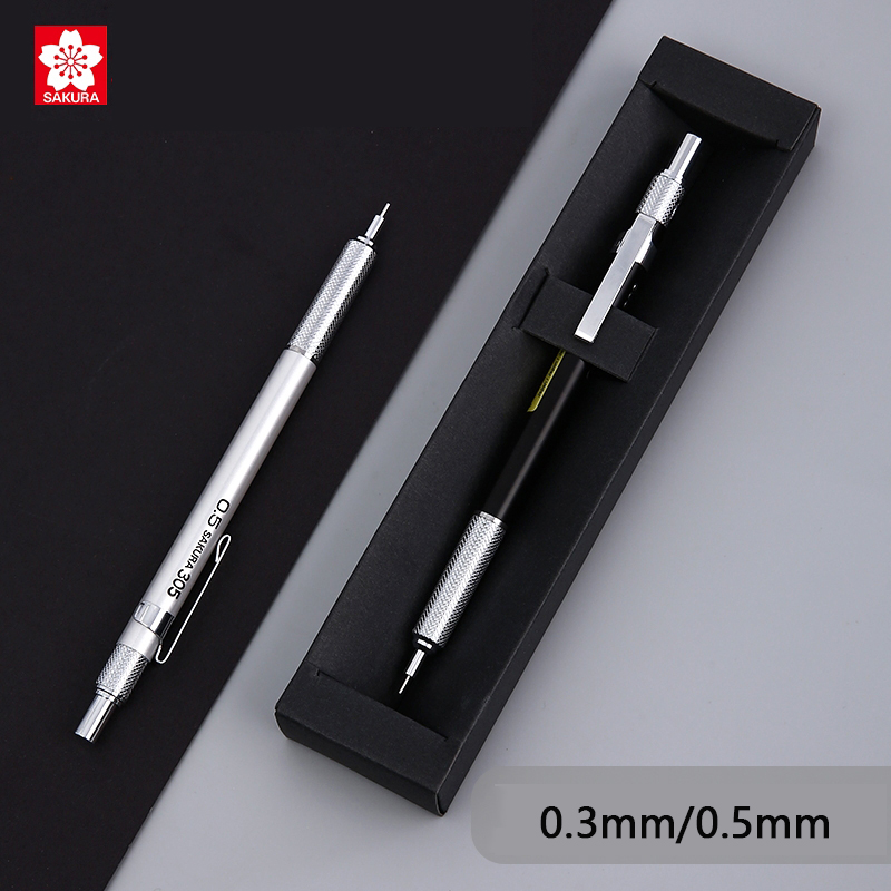 Sakura – crayon mécanique japonais, tige en métal, Center de gravité bas 0.3/0.5mm pour écriture quotidienne, croquis, dessin, 1 pièce