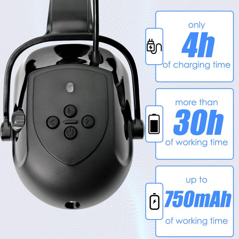 Bluetooth 5.0 Earmuffs Safety Helmet With Visors ANSI Head Protection for Engineer ABS Construction Hard Hat Industrial Work Hat