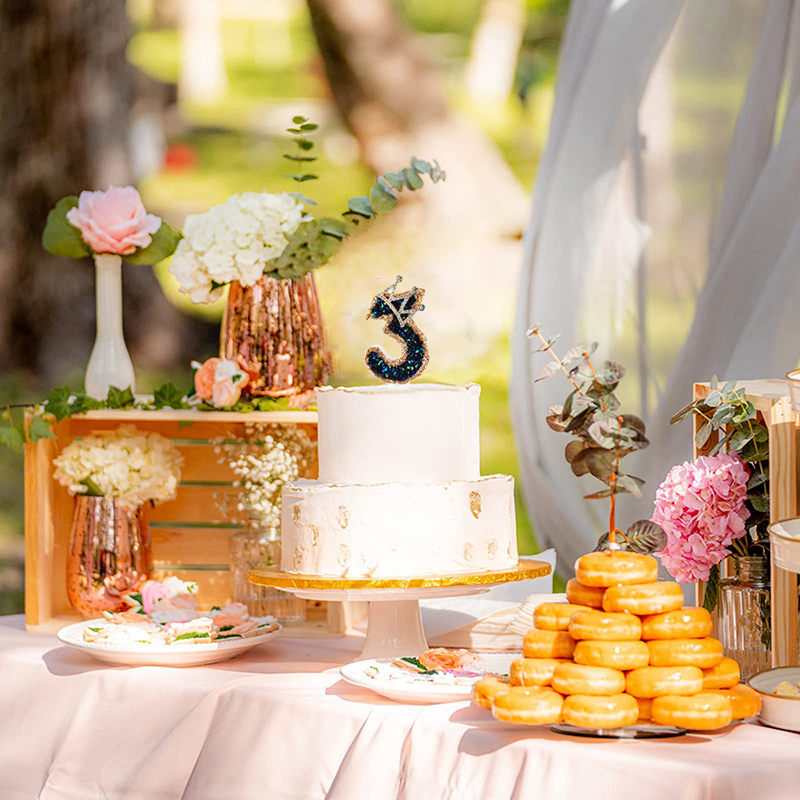 1pc bursdagsnummerlys 0-9 kronenummerlys til bursdagskaker stort lys til bryllup babyshower festdekorasjon