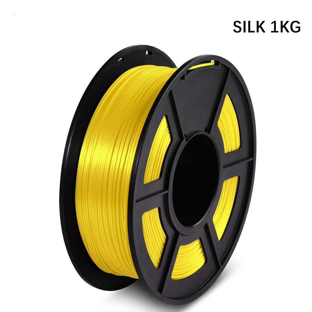 PLA Filament pla silk sffect 1KG For 3D Printers Filament 1.75MM 330M 2.2lbs Silk Texture Refills Biodegradable Material: SILK-YELLOW