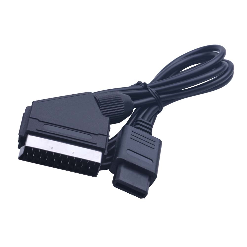 1.8m pvc rgb scart video av kabel sladd för pal super nintendo  n64 ngc snes