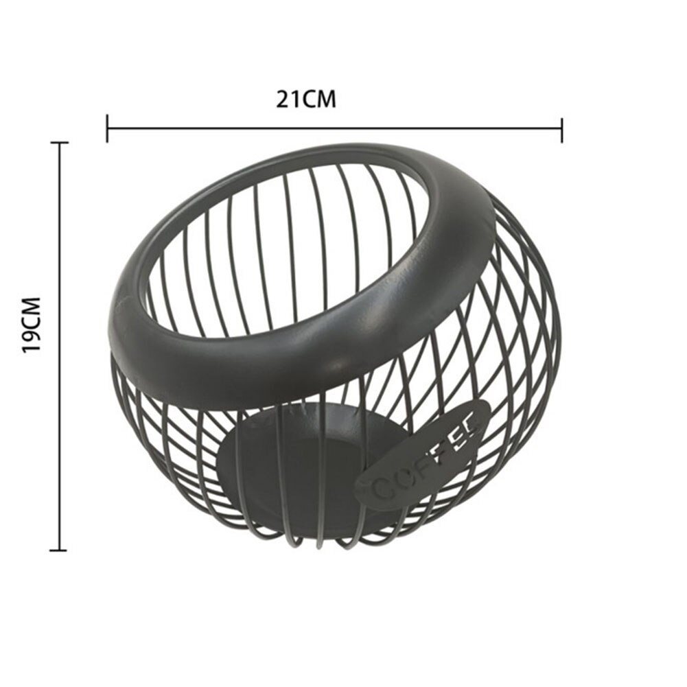 Metal Coffee Capsule Basket Multifunction Hollow Iron Stand Holder Coffee Pods Storage Shelves Rack Home Cafe Hotel Coffeeware: A Black