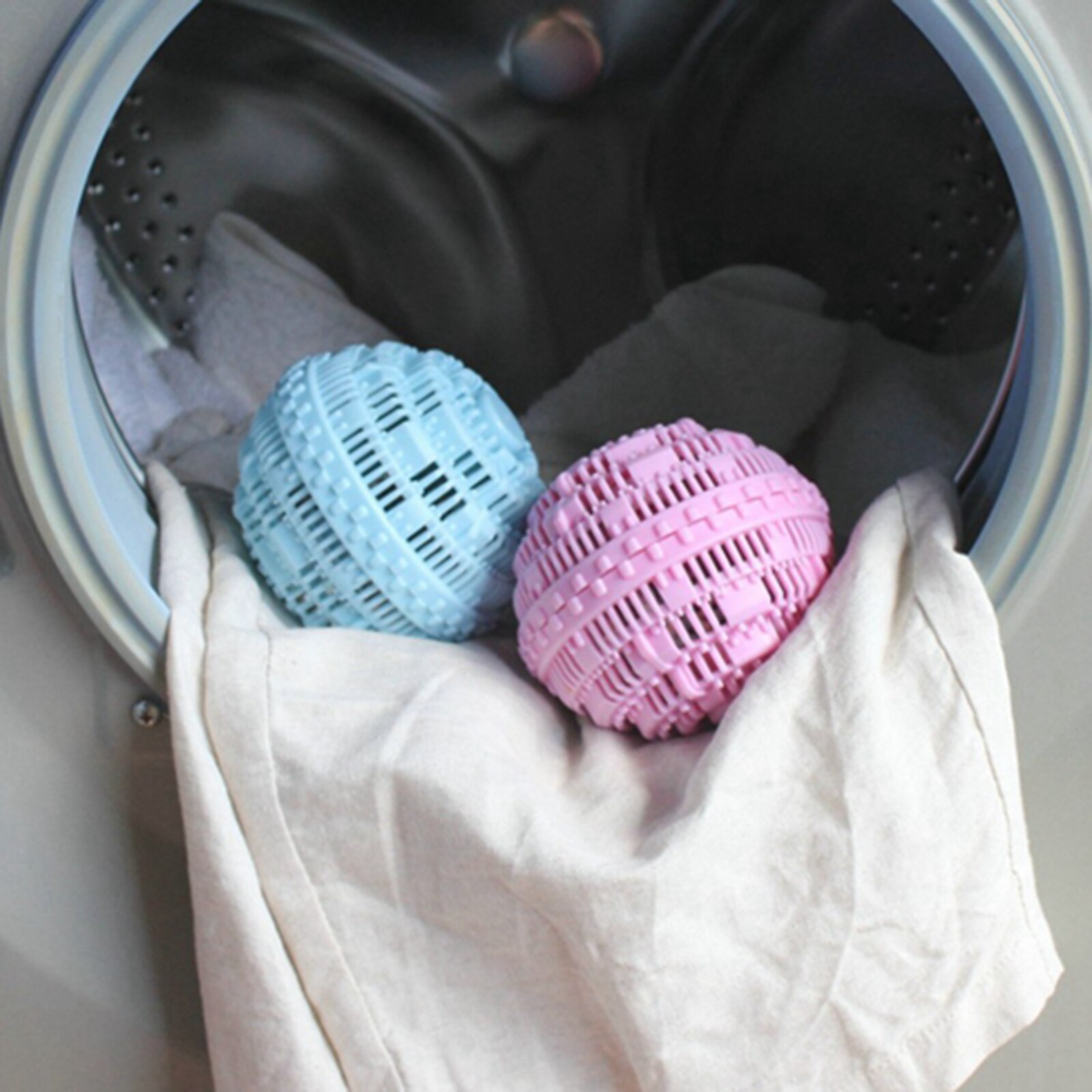 Bolas para quitar el pelo de la lavadora, Bola de lavado antibobinado, azul