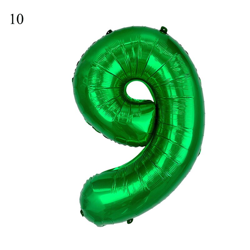 32 40 inch Green Number Foil Balloons 0 1 2 3 4 5 6 7 8 9 Helium Green Balloon Happy Birthday Party Wedding Decoration Supplies: 10