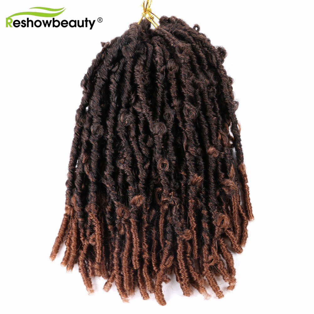 Butterfly Locs Crochet Hair Extension Synthetic Braiding Hair Faux Locs For Weave Extensions 20 Strands/Pack Reshowbeauty: T1B/30 / 4Pcs/Lot