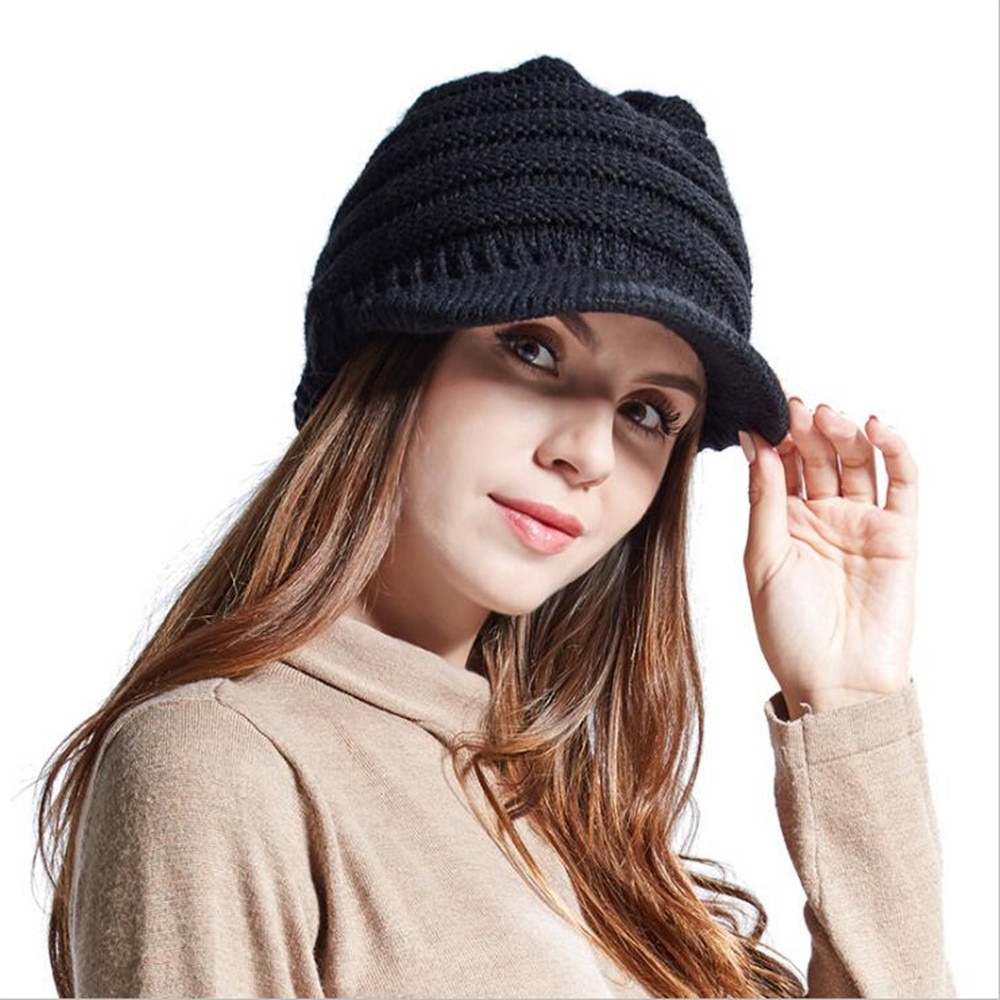 Bluetooth Beanie Hat Headphones with Mic - Winter Warm Wireless Music Earphones for Outdoor Sports Cycling Travel