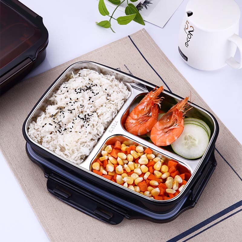 Caja de comida térmica 304 de acero inoxidable para bebés y niños, caja de comida para adultos, contenedor de comida japonesa a prueba de fugas, caja de comida portátil para Picnic