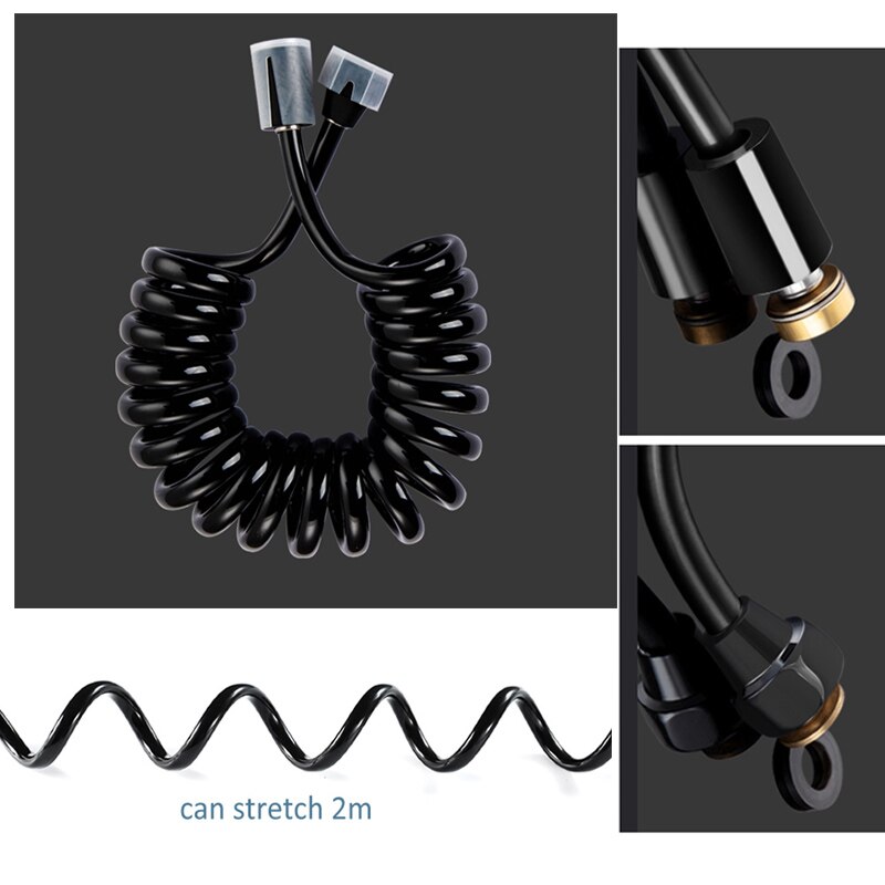 Ecofresh Bidets Zwart Badkamer Bidet Wc Kraan Bidet Koud Water Hygiënische Douche Moslim Douche Enkel Gat Draagbare Spuit: Spring hose