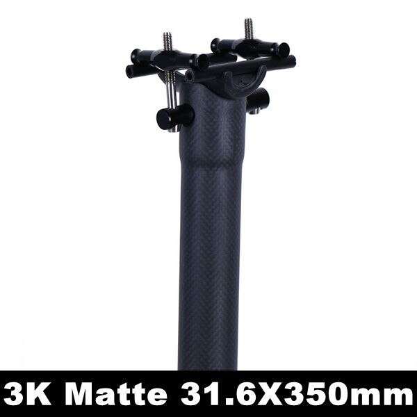 Ulterlight titanium schroef mat zwarte carbon zadelpen mtb/racefiets zadelpen 27.2/30.8/31.6mm 300/350/400mm: 3k mat 31.6 x 350mm
