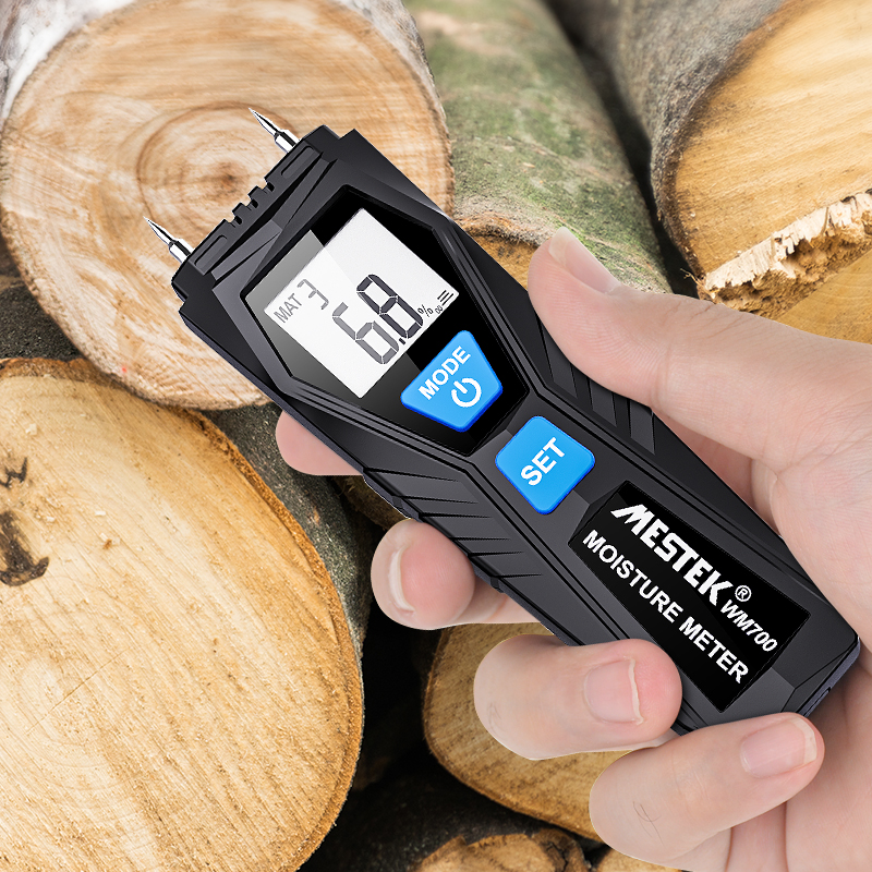 MESTEK misuratore di umidità digitale in legno a dovuto spillo tester di umidità della carta igrometro da parete rilevatore di umidità del legno LCD tester di umidità del legno