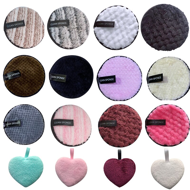Reusable Makeup Remover Pads Cotton Wipes Microfiber Make Up Removal Sponge Cotton Cleaning Pads Tool