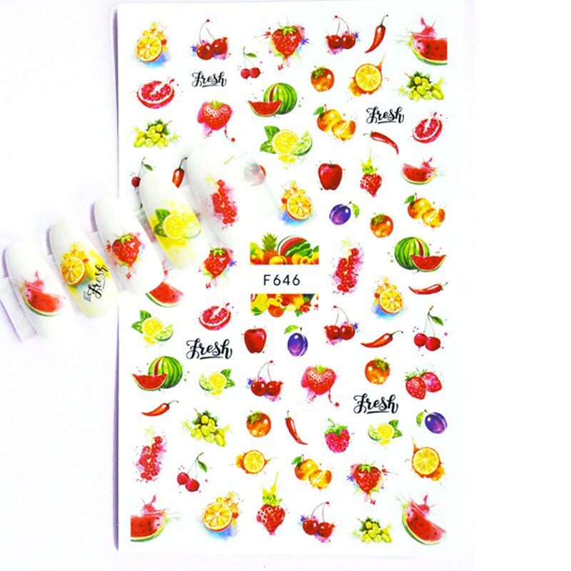 10 Stuks Vlinder Nail Sticker Valentijnsdag Nail Decal Rose Bloem Perzik Hart Vlinder