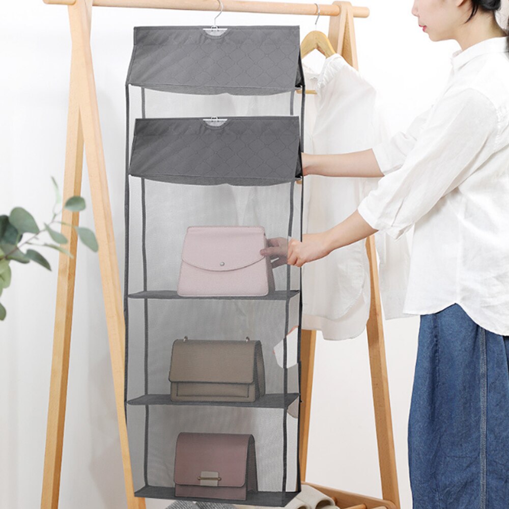 Handbag Hanging Organizer Hanging Wardrobe Organizer Three-dimensional Storage Hanging Bag Handbag Organizer for Closet