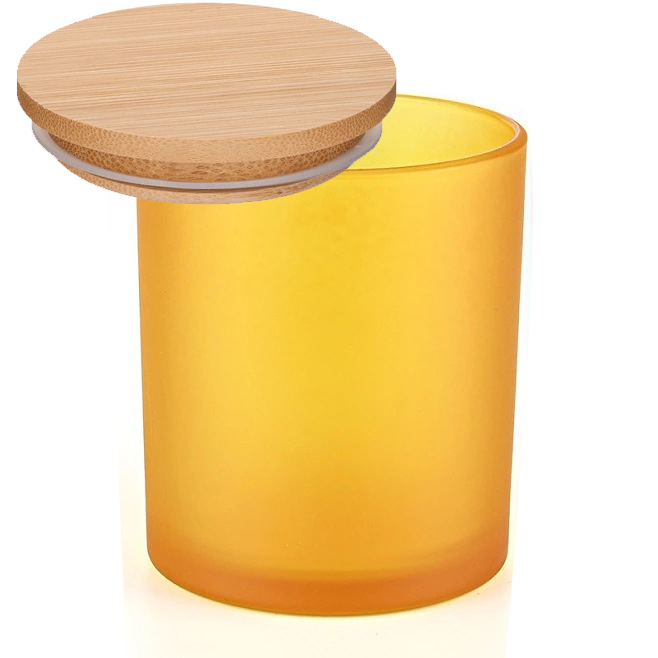 Tarro de vela de vidrio ámbar esmerilado con tapa de bambú para hacer velas, contenedor de vela limpio vacío a granel, Apto para lavavajillas, 6OZ, paquete de 6: Gris oscuro