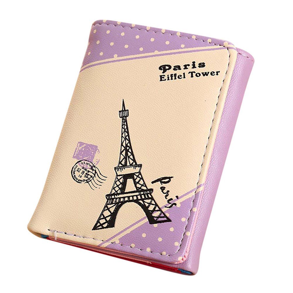 ladies wallet Paris Eiffel Tower buckle wallet short wallet card holder hand wallet carteira feminina T612: PP