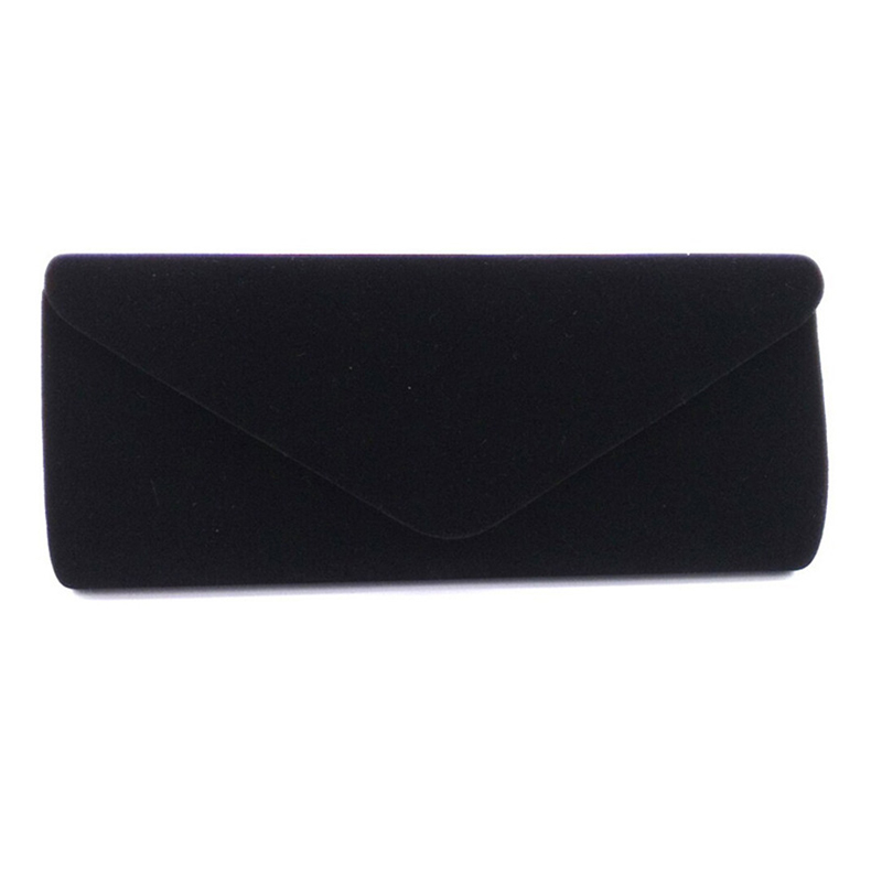 1Pcs Rood Zwart Blauw Paars Dame Flanel Diner Tas Met Afneembare Ketting Bruiloft Bruidsmeisje Clutch Bag Kerst Jaar: Black