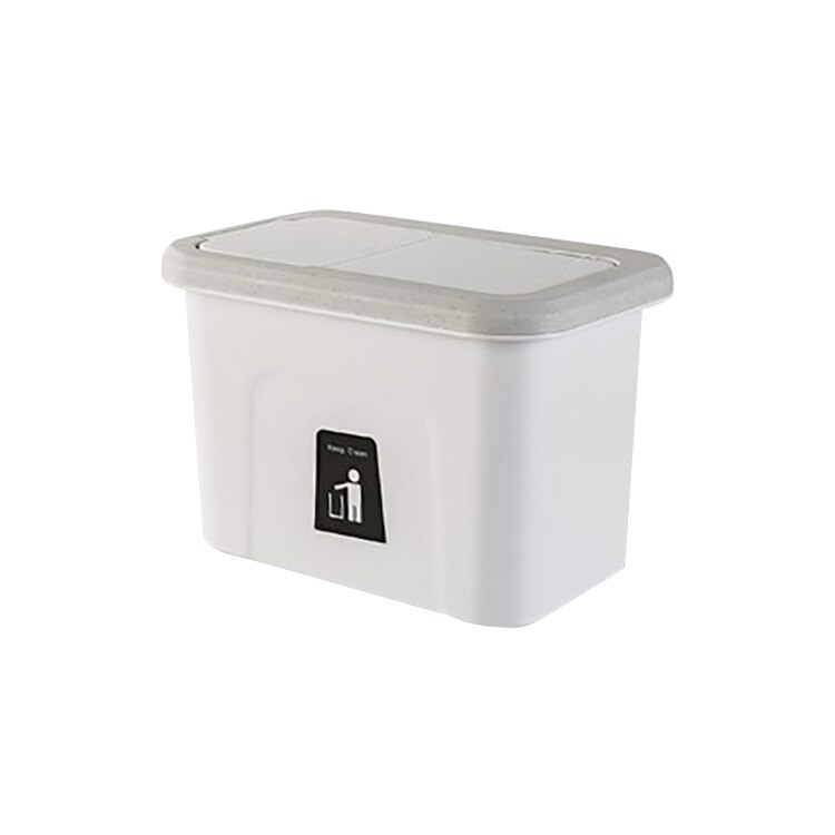 Colgador para puerta de armario cubo de basura, contenedor de basura, Herramientas de limpieza del hogar, cubos de basura con cubierta, novedad: S White
