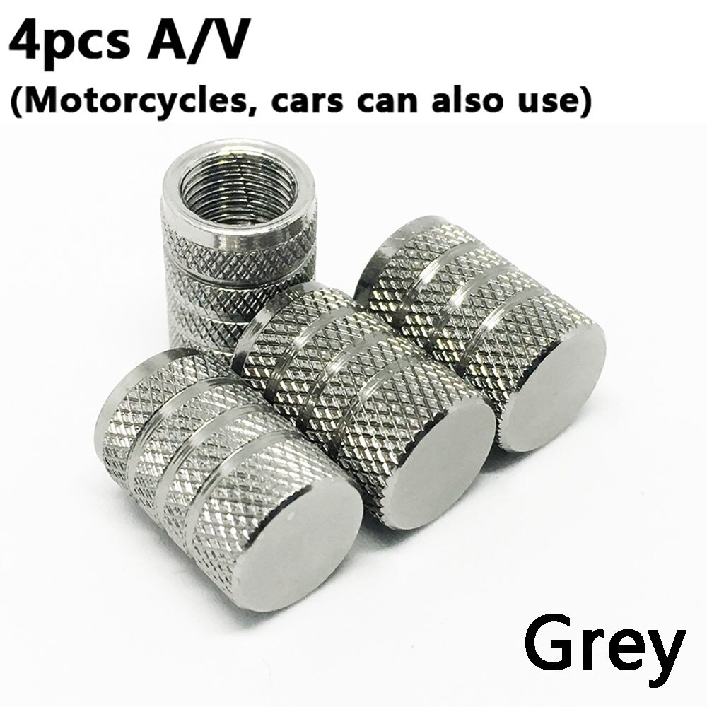 4Pcs Bike Wheel Tire Covered Car Motorcycle Truck universal Tube Tyre Bicycle AV SV American AIR Valve Cap Dustproof 10 colors: American 4PCS Grey