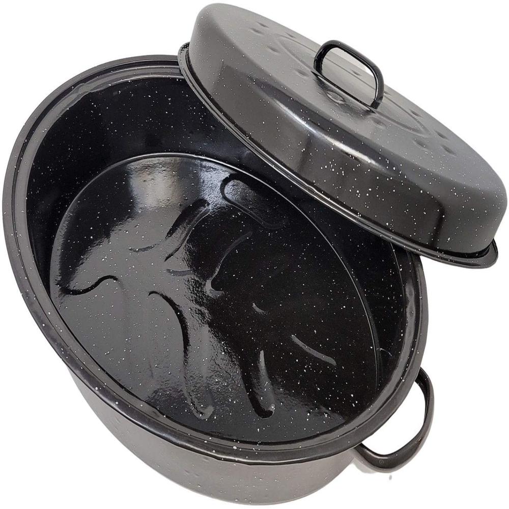 Enamel Carbon Steel Skillet Nonstick Fry Pan Multipurpose Cookware Use For Home Kitchen Or Restaurant Turkey Pot: L
