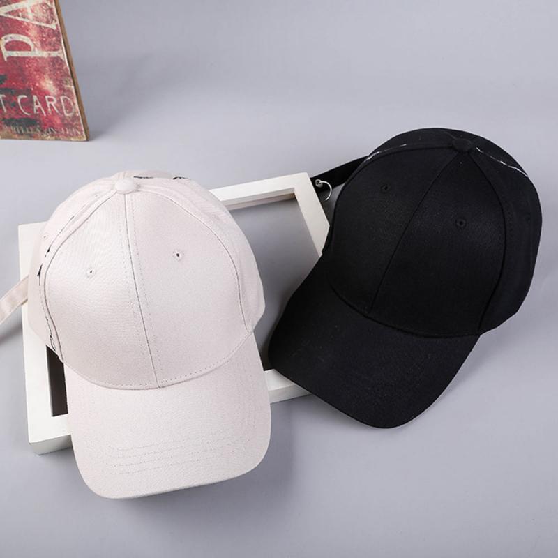 Korean Alphabet Baseball Cap Version of the Side Embroidered Cycling Hat Long Belt Ponytail Cap Curved Dome Hat