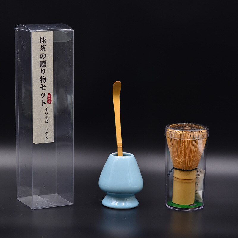 Japanese-style Tea Pot Matcha Mixing Brushing Tea Pot Household Tea Tool Three-piece Set Tea Spoon Tea Pot Holder: 03