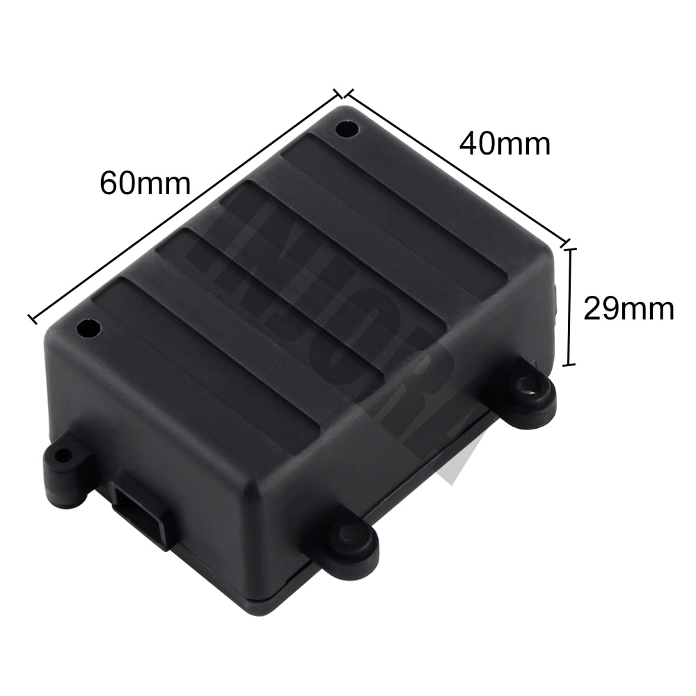 INJORA Black Plastic RC Car Radio Receiver Box for 1/10 Axial SCX10 D90 D110 RC Crawler Car