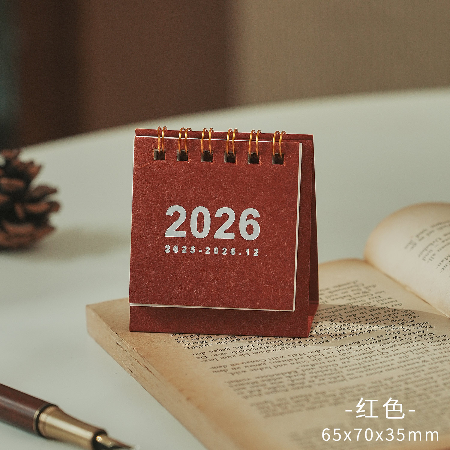 Mini calendrier 2026 Simple, fournitures scolaires et de bureau, calendrier de bureau, planificateur mensuel, accessoires de bureau, enregistrement de décoration: Bleu
