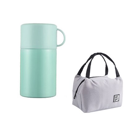 Portable Vacuum Lunch Box Keep Temperature Leakproof Stainless Steel Food Container Travel Camping Office School Kids Bento Box: Cyan-blue Sets