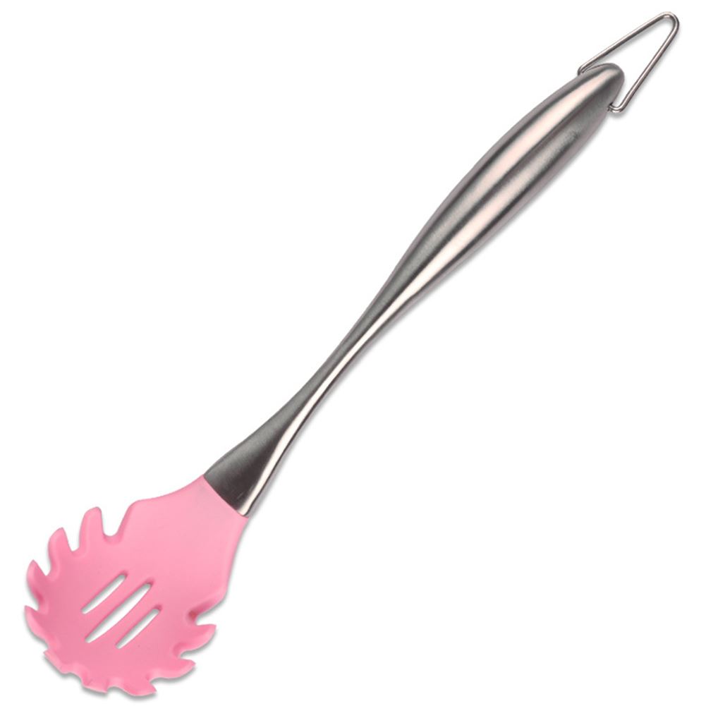 7 Stck Rosa Silikon Kochen Utensilien einstellen Edelstahl Griff Geschirr Geschirr Geschirr Wärme beständig Küche Werkzeuge: D