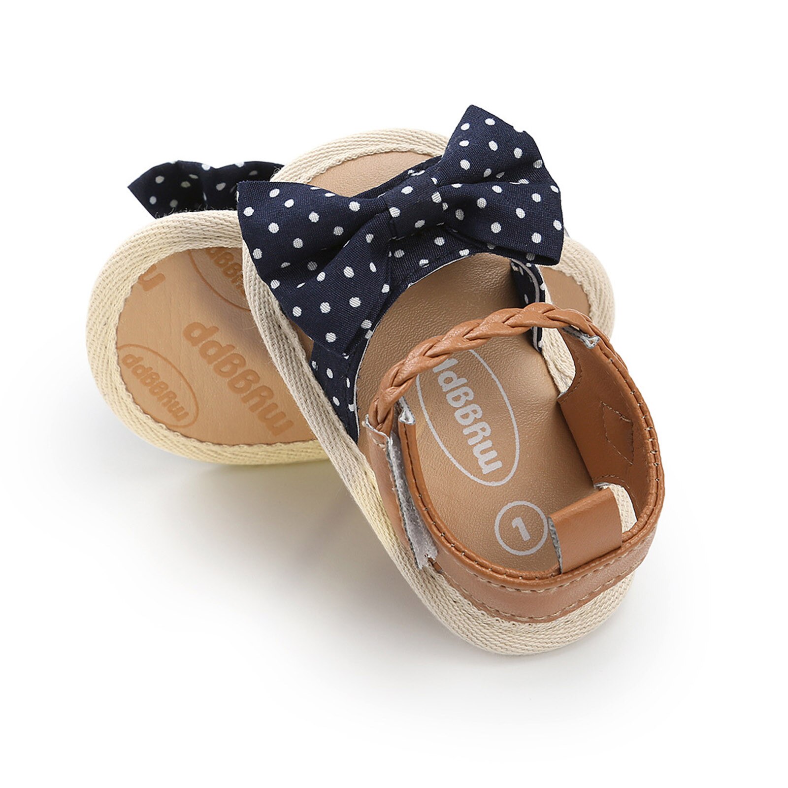 6-18M Baby Meisjes Bow Sandalen Antislip Rubberen Zool Platte Wandelschoenen Jurk Schoenen Zachte Bodem anti-Slip Lederen Babyschoenen