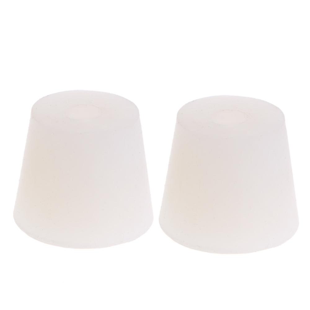 2 Pcs White Silicone Rubber Plug Stopper With Hole Airlock Bubbler Valve Wine Brew: -05