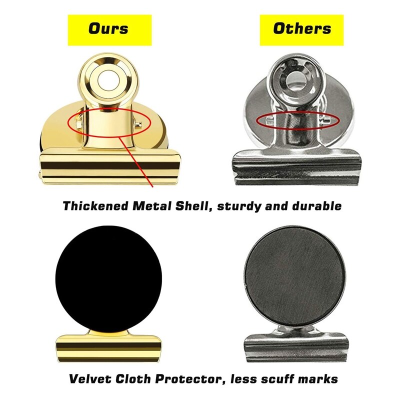 40Pcs Koelkast Magnetische Clips, Krasvrij Koelkast Magneet Clips, Bindmiddel Clips Papier Klemmen, whiteboard Magneten Clips