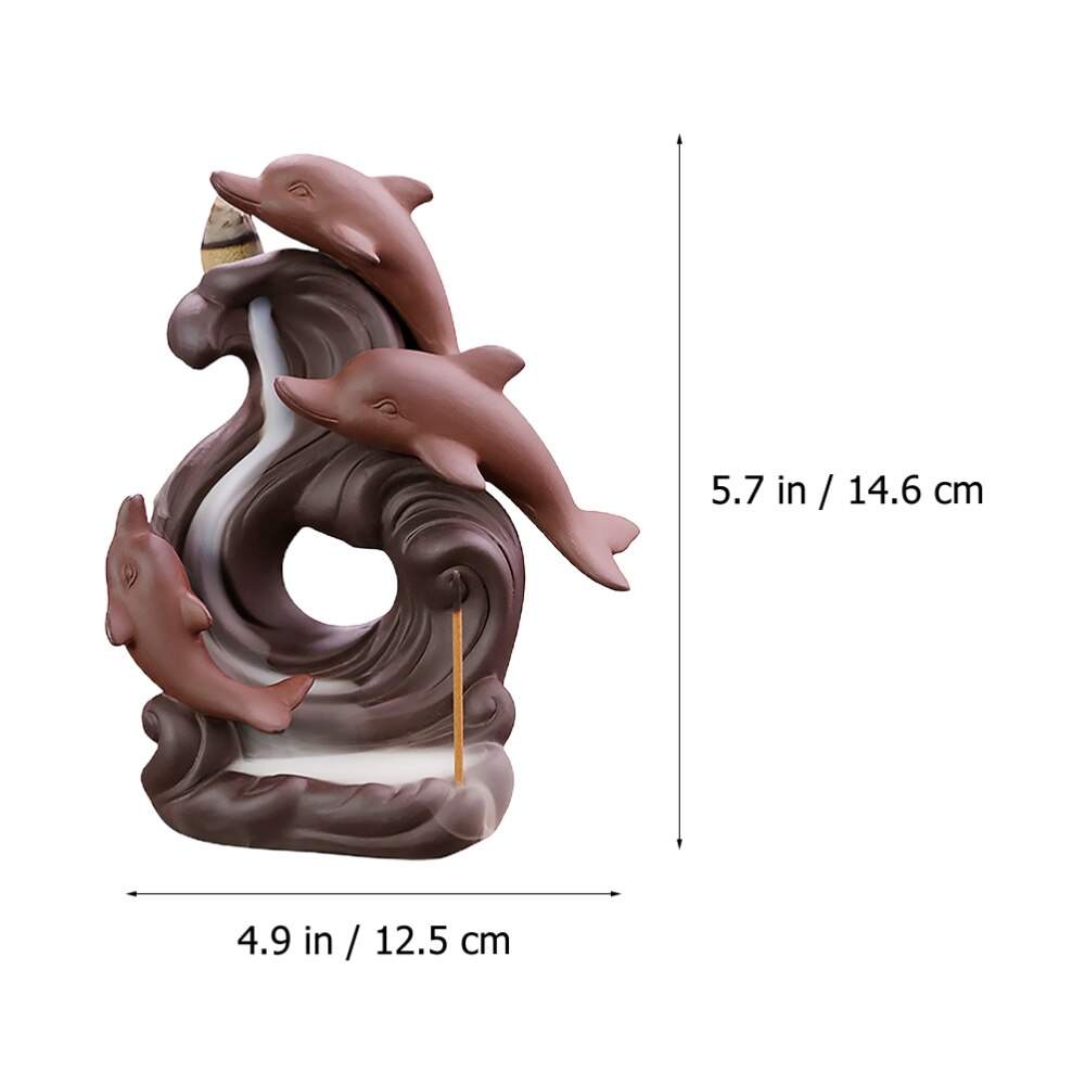 Backflow Incense Burner Dolphin Incense Holder Aromatherapy Ornament Home Decor