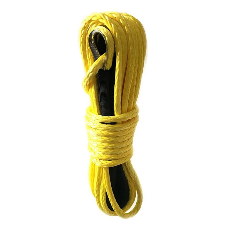 15m Winch Cable Kevlar Cable Towing Car Tow Strap Trailer Rope with Hook for ATV Off Road Accessories 7700lbs 3.5T: Yellow