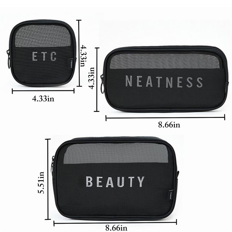 Bolsa con malla para cosméticos de maquillaje bolsa Portátil Bolsa de aseo de viaje organizador de almacenamiento de la bolsa, neceser, limpieza y belleza bolsa