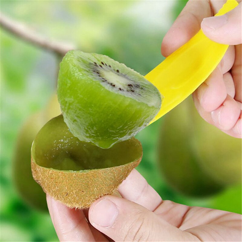 3pc/ set kiwi sked plast godis färg kiwi gräva skopa grönsak frukt kniv skärare skalare skärare köksredskap
