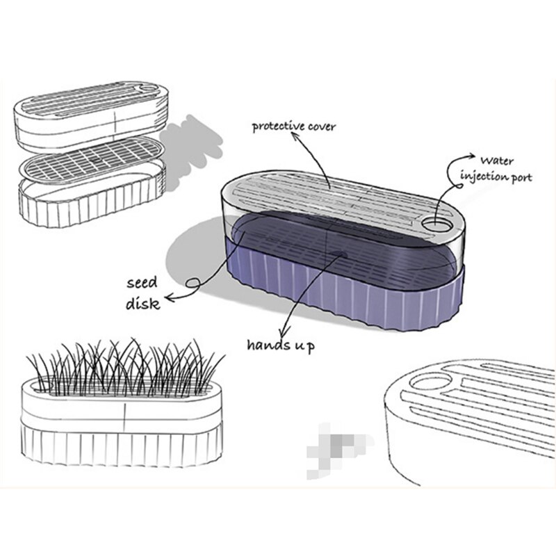 Plastic Spruit Planten Pot Doos Bean Pea Sprouter Zaailingenplateau Tarwe Gras Kat Gras Kwekerij Groeiende Kieming Kit