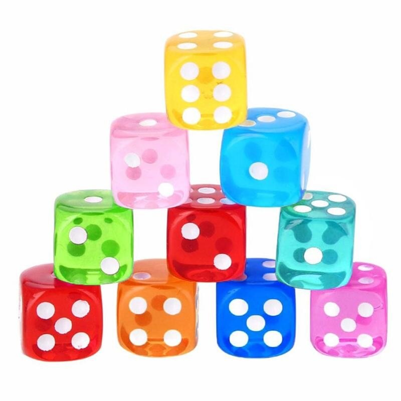 14Mm Kleur Transparant Crystal Dice Familie Bordspel Speelgoed Interactie Game Accessoires E2J4
