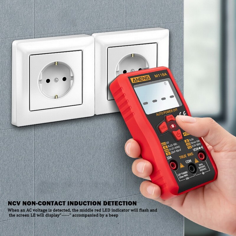 Digitale multimeter ac/spannings-/stroommeter ncv-tester meter capaciteitsmeter smart auto range