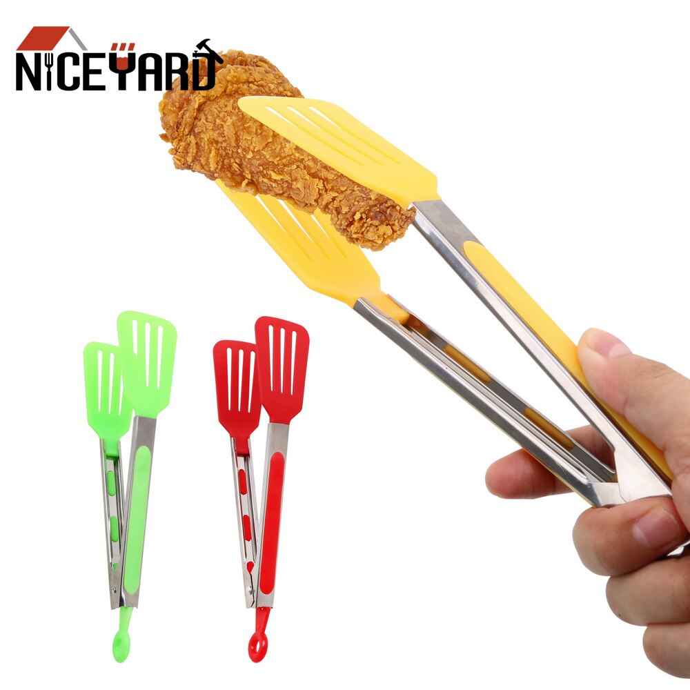 Niceyard bbq tång pizza bröd biff clip sallad servering rostfritt stål handtag redskap non-stick kökstång