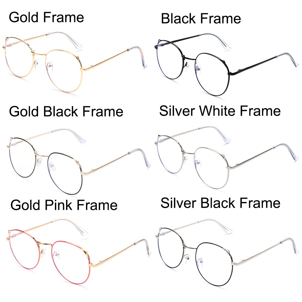 Optical Computer Glasses Anti Blue Light Gaming Glasses Round Metal Glasses Frame Can Be Equipped with Other Glasses