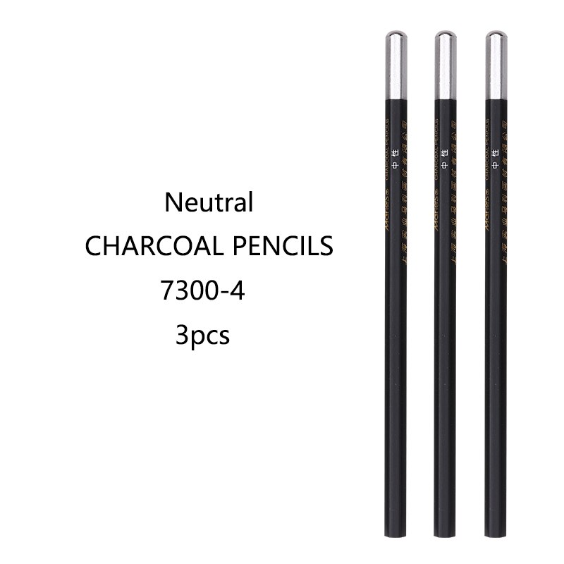 6/3 pcs Drawing Charcoal Pencil Painting 2H-8B 10B 12B Lead Level Honed 14B for Beginners Soft Neutral Hard: 3 pcs 7300-4
