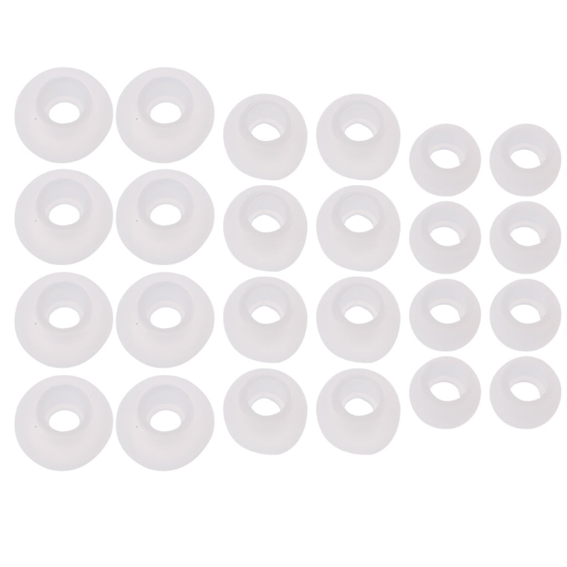 12 Pairs(S/M/L) Soft Clear Silicone Replacement Eartips Earbuds Cushions Ear pads Covers For Earphone Headphone